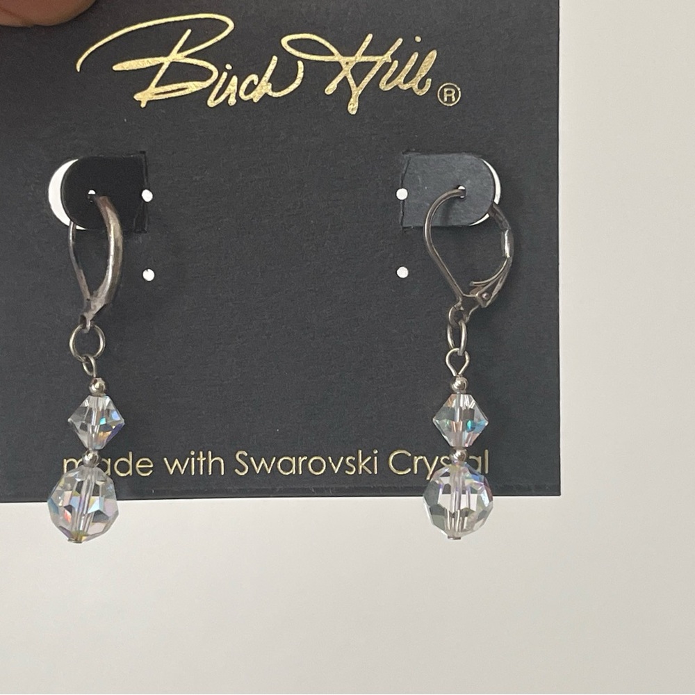 Swarovski aurora borealis beads drop, dangle earrings